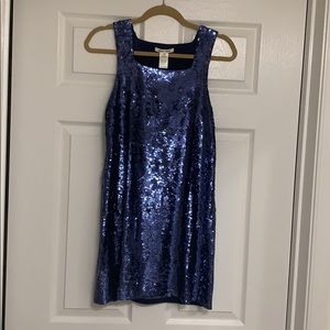 Alice and Olivia Blue Sequin Dress